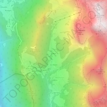 Mappa topografica Le Bois, altitudine, rilievo