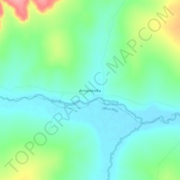 Mappa topografica Arrojolândia, altitudine, rilievo