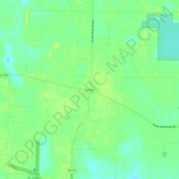 Mappa topografica Furlow, altitudine, rilievo