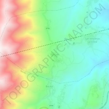 Mappa topografica Gesuiti, altitudine, rilievo
