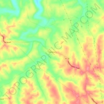 Mappa topografica Renaker, altitudine, rilievo