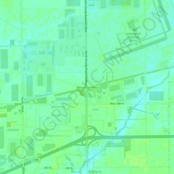 Mappa topografica Mount Comfort, altitudine, rilievo
