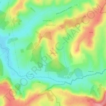 Mappa topografica Villemolin, altitudine, rilievo