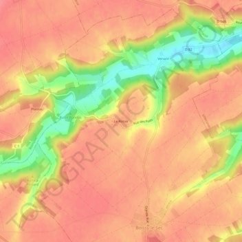 Mappa topografica Le Rotoir, altitudine, rilievo