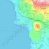 Mappa topografica Los Cristianos, altitudine, rilievo
