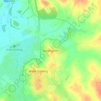 Mappa topografica Dadlington, altitudine, rilievo