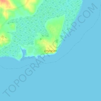 Mappa topografica Dillingham, altitudine, rilievo