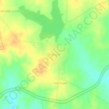 Mappa topografica Atmakur, altitudine, rilievo