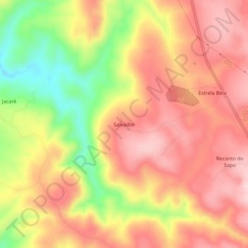 Mappa topografica Salvador, altitudine, rilievo