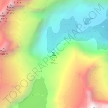 Mappa topografica Turner Falls, altitudine, rilievo