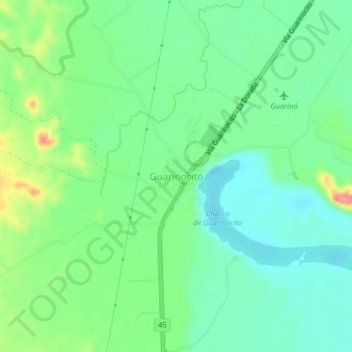 Mappa topografica Guarinocito, altitudine, rilievo