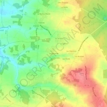 Mappa topografica Tartassonne, altitudine, rilievo