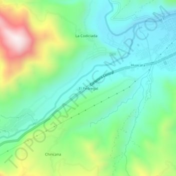 Mappa topografica El Pedregal, altitudine, rilievo