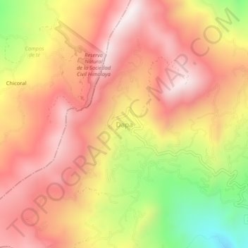 Mappa topografica Dapa, altitudine, rilievo