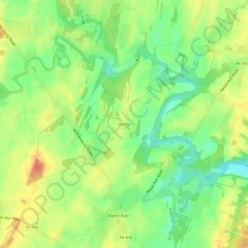 Mappa topografica Vanilla, altitudine, rilievo
