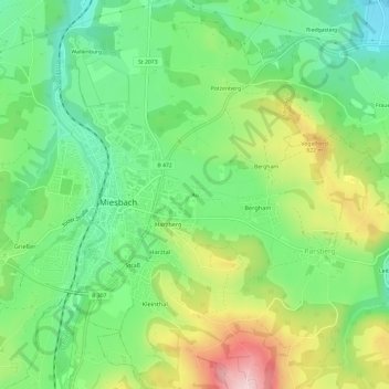 Mappa topografica Au, altitudine, rilievo