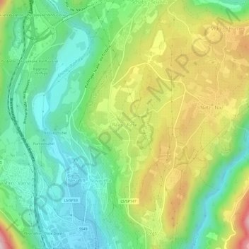 Mappa topografica Raas, altitudine, rilievo