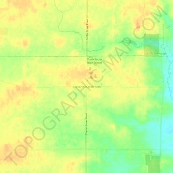 Mappa topografica Beaverton Crossroads, altitudine, rilievo