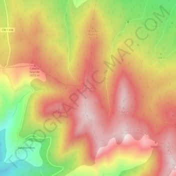 Mappa topografica El Poyato, altitudine, rilievo