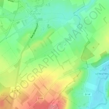 Mappa topografica Les Pranelles, altitudine, rilievo