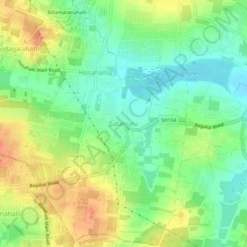 Mappa topografica Satanuru, altitudine, rilievo