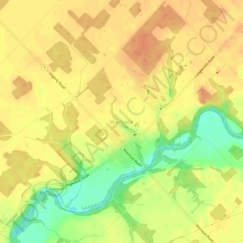 Mappa topografica Wardsville, altitudine, rilievo