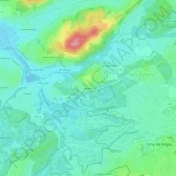 Mappa topografica Halden, altitudine, rilievo
