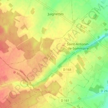 Mappa topografica La Lavelière, altitudine, rilievo