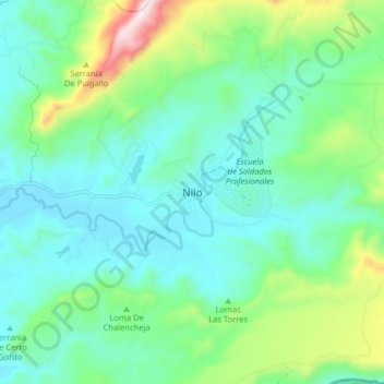 Mappa topografica Nilo, altitudine, rilievo