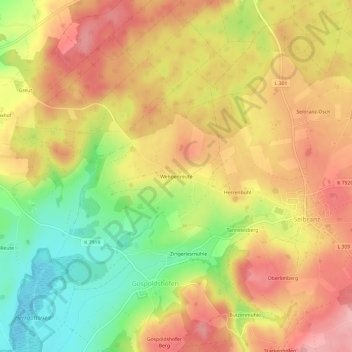 Mappa topografica Wengenreute, altitudine, rilievo