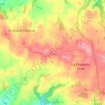 Mappa topografica Le Frechot, altitudine, rilievo