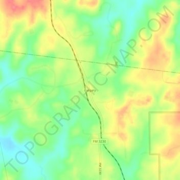 Mappa topografica Calgary, altitudine, rilievo