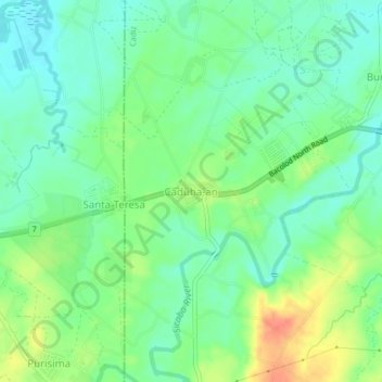 Mappa topografica Caduha-an, altitudine, rilievo