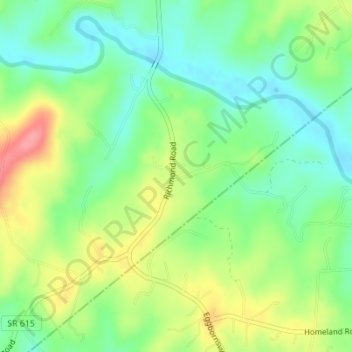 Mappa topografica Estes, altitudine, rilievo