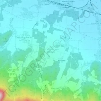 Mappa topografica Dolintschitschach/Dolinčiče, altitudine, rilievo