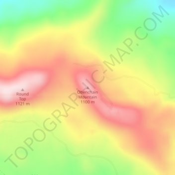 Mappa topografica Obenchain Mountain, altitudine, rilievo