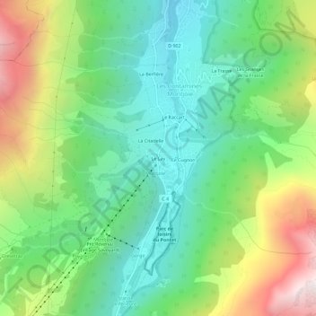 Mappa topografica Le Lay, altitudine, rilievo