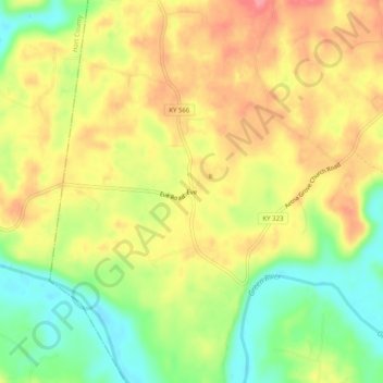 Mappa topografica Eve, altitudine, rilievo