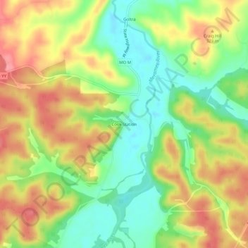 Mappa topografica Cook Station, altitudine, rilievo
