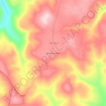 Mappa topografica Spence Jucntion, altitudine, rilievo