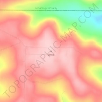 Mappa topografica highest point in Warren County PA, altitudine, rilievo