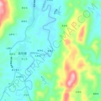 Mappa topografica 板孟屯, altitudine, rilievo