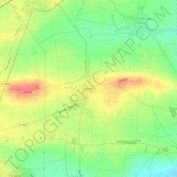 Mappa topografica Chazelles, altitudine, rilievo