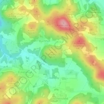 Mappa topografica Dillberg, altitudine, rilievo
