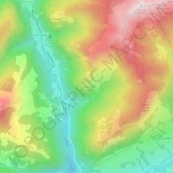 Mappa topografica Le Tandieu, altitudine, rilievo