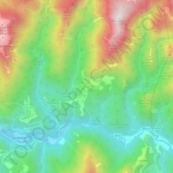 Mappa topografica Vico Pancellorum, altitudine, rilievo