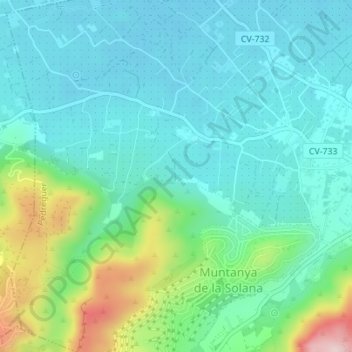 Mappa topografica Campell, altitudine, rilievo