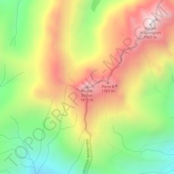 Mappa topografica Mount Ellinor, altitudine, rilievo