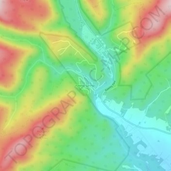 Mappa topografica Rawley Springs, altitudine, rilievo