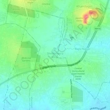 Mappa topografica Shreekhetra Vihar, altitudine, rilievo